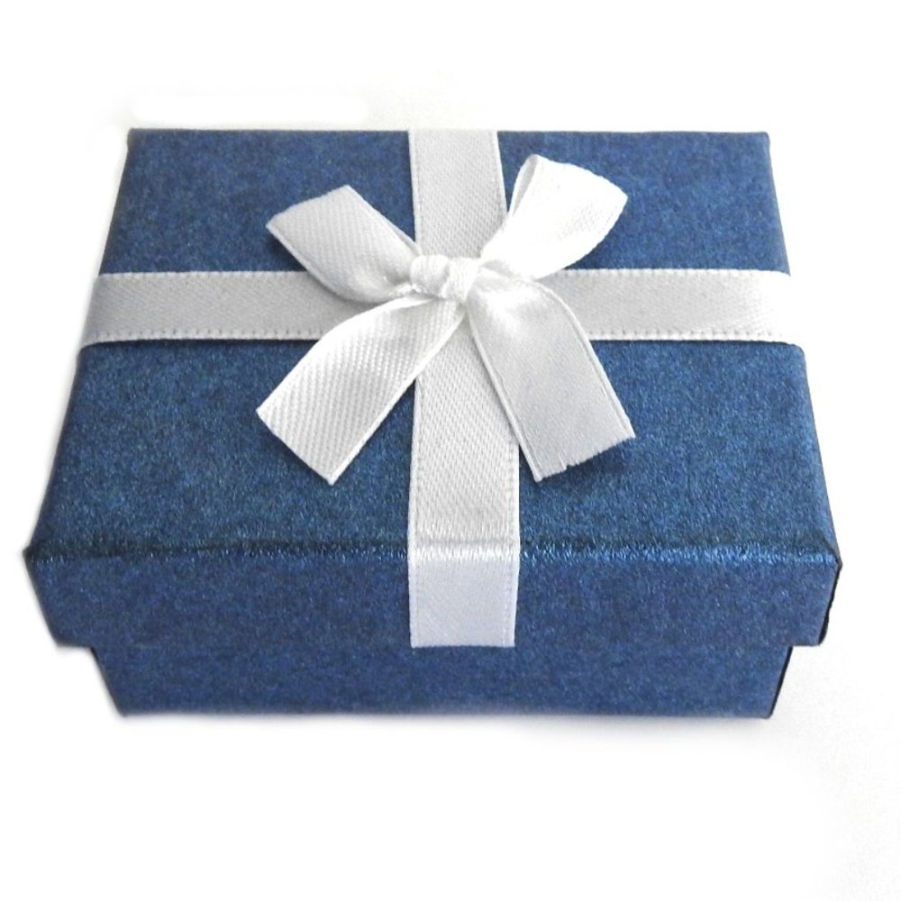 6 Cardboard Jewelry Bangle Gift Box With White Silk Bow and Padding